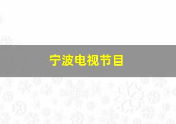 宁波电视节目