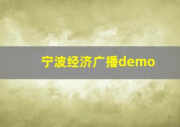 宁波经济广播demo