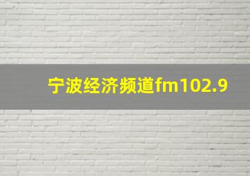 宁波经济频道fm102.9