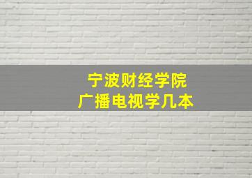 宁波财经学院广播电视学几本