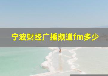 宁波财经广播频道fm多少