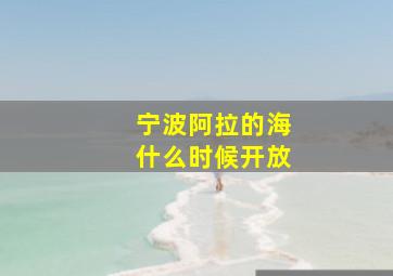 宁波阿拉的海什么时候开放