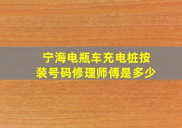 宁海电瓶车充电桩按装号码修理师傅是多少