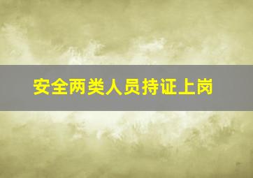 安全两类人员持证上岗