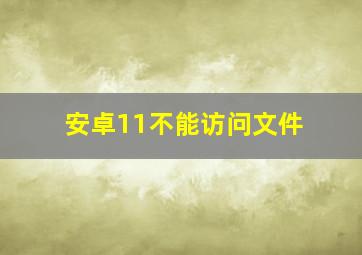 安卓11不能访问文件