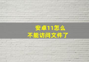 安卓11怎么不能访问文件了