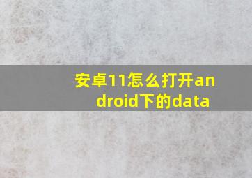 安卓11怎么打开android下的data