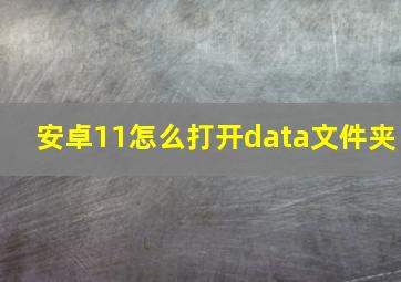 安卓11怎么打开data文件夹