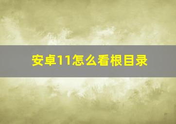 安卓11怎么看根目录