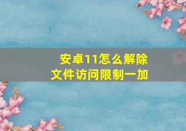 安卓11怎么解除文件访问限制一加