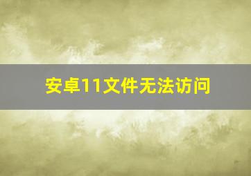 安卓11文件无法访问