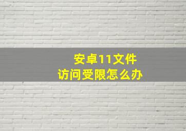 安卓11文件访问受限怎么办