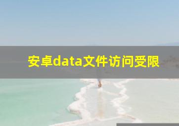 安卓data文件访问受限