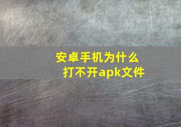 安卓手机为什么打不开apk文件