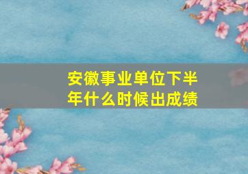 安徽事业单位下半年什么时候出成绩