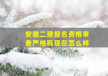 安徽二建报名资格审查严格吗现在怎么样