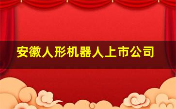 安徽人形机器人上市公司