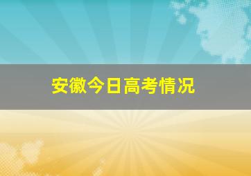 安徽今日高考情况