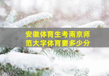 安徽体育生考南京师范大学体育要多少分