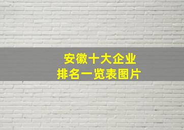 安徽十大企业排名一览表图片