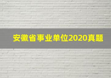 安徽省事业单位2020真题