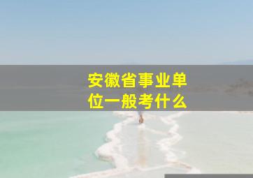 安徽省事业单位一般考什么