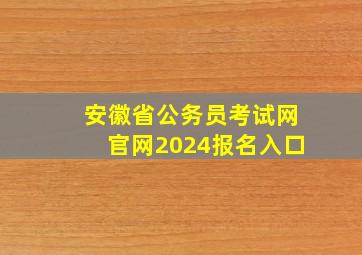 安徽省公务员考试网官网2024报名入口