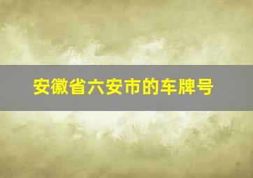 安徽省六安市的车牌号