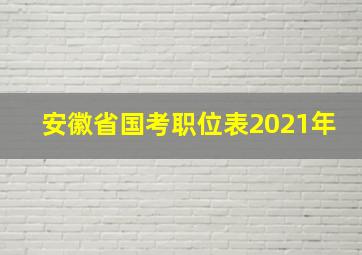 安徽省国考职位表2021年