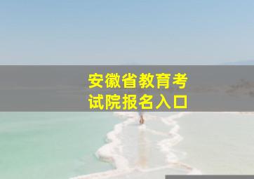 安徽省教育考试院报名入口