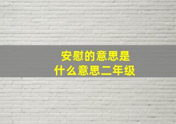 安慰的意思是什么意思二年级