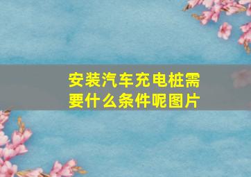 安装汽车充电桩需要什么条件呢图片