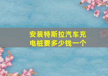 安装特斯拉汽车充电桩要多少钱一个