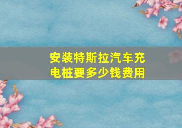 安装特斯拉汽车充电桩要多少钱费用