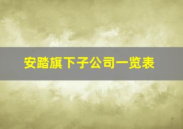 安踏旗下子公司一览表