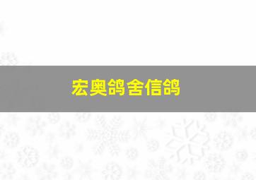 宏奥鸽舍信鸽