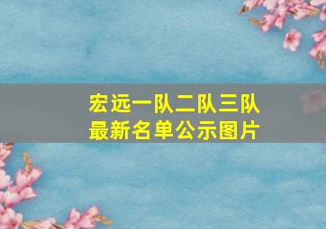 宏远一队二队三队最新名单公示图片