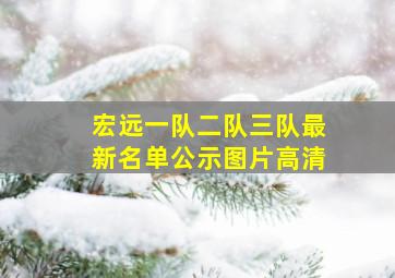 宏远一队二队三队最新名单公示图片高清