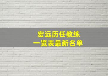 宏远历任教练一览表最新名单