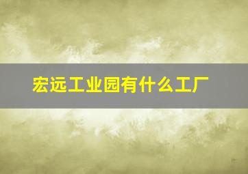 宏远工业园有什么工厂