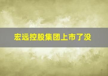 宏远控股集团上市了没