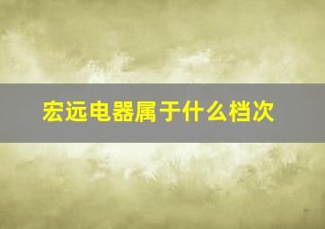 宏远电器属于什么档次