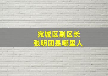 宛城区副区长张明团是哪里人