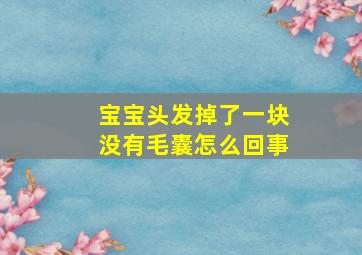 宝宝头发掉了一块没有毛囊怎么回事