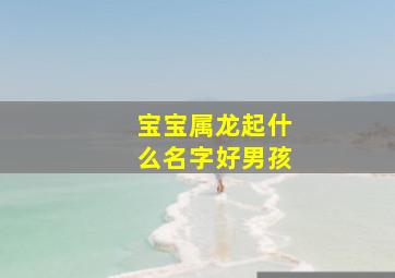 宝宝属龙起什么名字好男孩