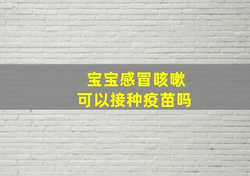 宝宝感冒咳嗽可以接种疫苗吗