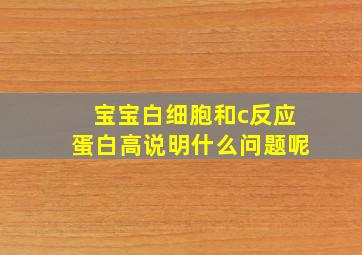 宝宝白细胞和c反应蛋白高说明什么问题呢