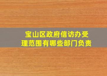 宝山区政府信访办受理范围有哪些部门负责