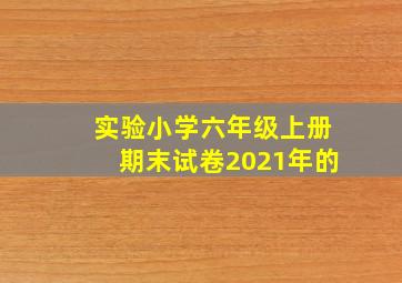 实验小学六年级上册期末试卷2021年的