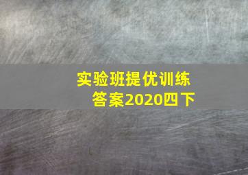 实验班提优训练答案2020四下